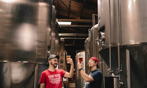 two men in brewery