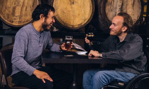 two men having a beer